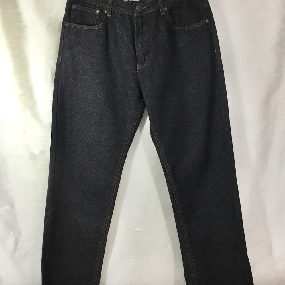 💎Second Image Vintage Womens Dark Wash High Rise Straight Leg Cropped Raw Jeans